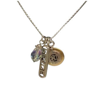 Brighton Peace Charming Two Tone AB Crysta Pendant Necklace